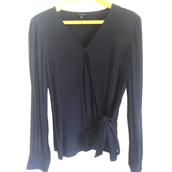 Talbots blue wrap blouse. Size Medium. - Picture 1 of 4